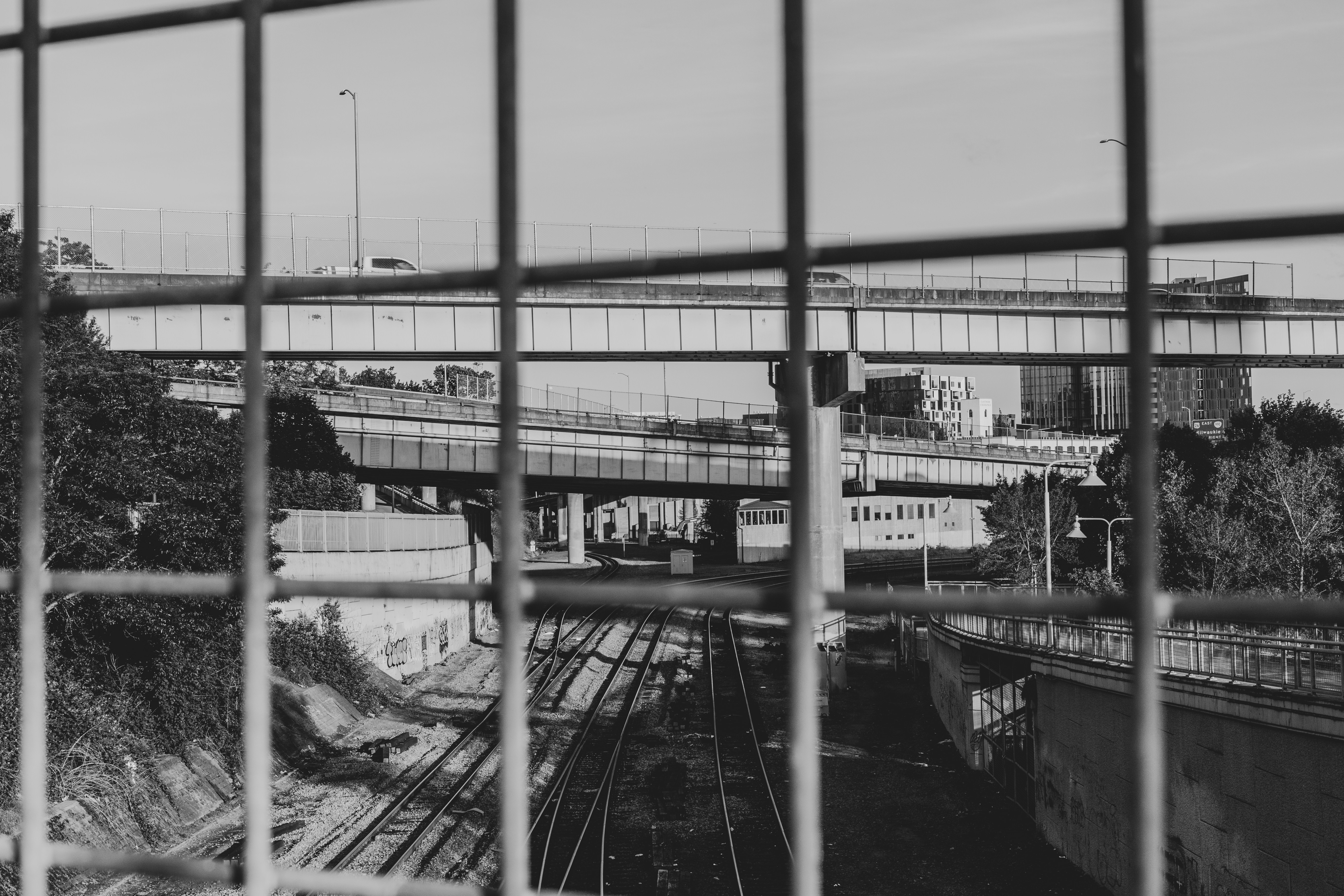 grayscale photo of a building